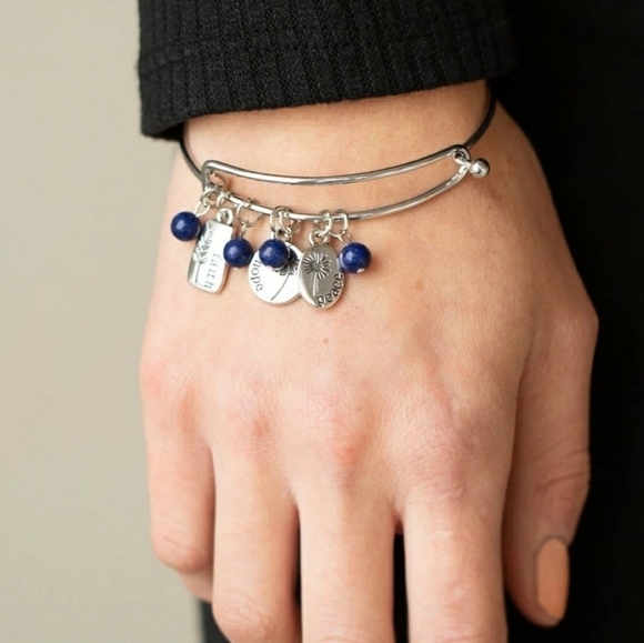 Growing strong bangle bracelet silvertone Faith Hope Peace - Picture 7 of 8